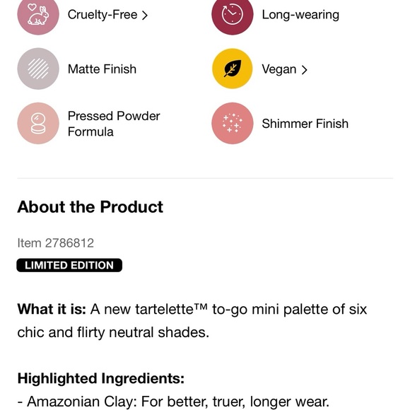 Tarte Eyeshadow Palette with Creamy Light Pink and Brown Shades - Picture 8 of 9